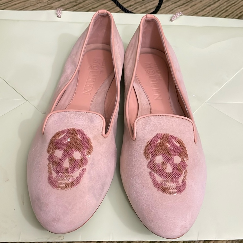 Cream suede leather Alexander McQueen 7.5